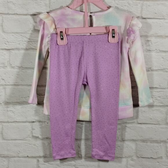 Y BTween Baby 3pc Tie Dye Pullover Sweater & Dot Leggings Set Outfit NWT 18M - Picture 6 of 10
